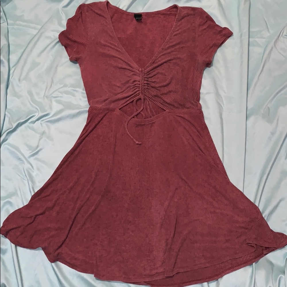 Ribbed scrunched skater dress wild fable sz m